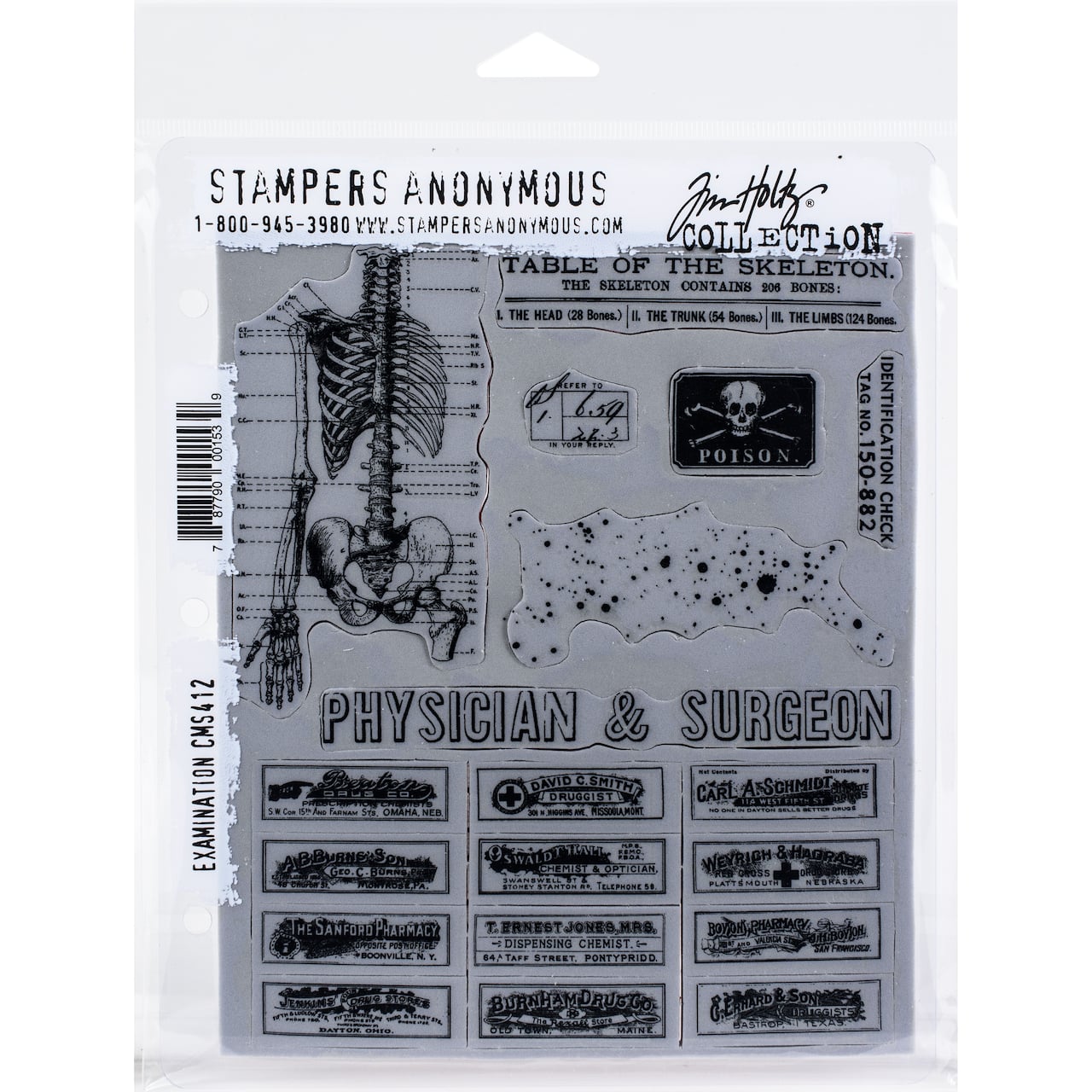 Stampers Anonymous Tim Holtz® Examination Cling Stamps